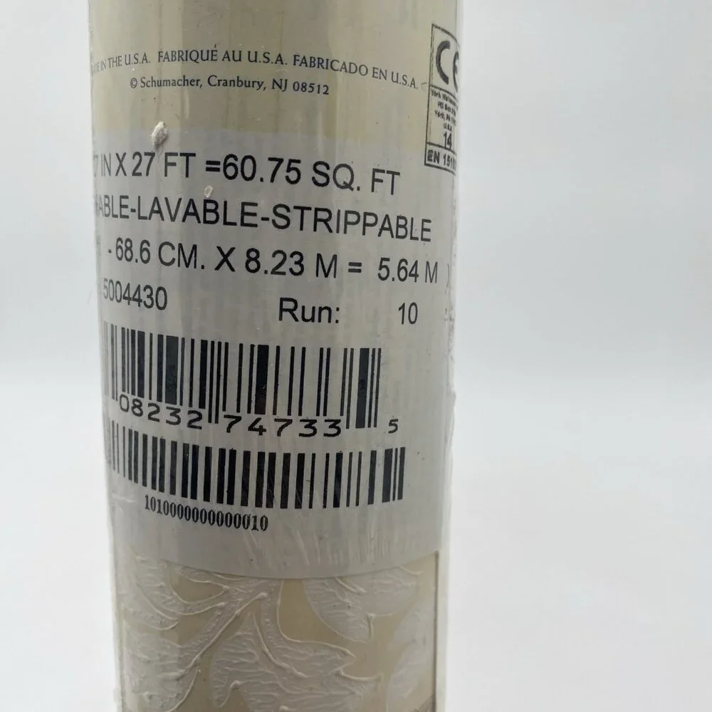 Schumacher Wallpaper 5004430 Wallis Stripe Jonquil Yellow Ivory 27